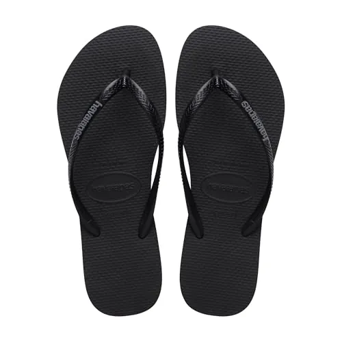 Havaianas – Slim Logo Pop Up, Chanclas con Logo en Contraste de Color, Silueta Estilizada y Cómoda, Suela Antideslizante, Mujer