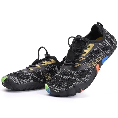 DimaiGlobal Calzado Descalzos Niñas Niños Zapatillas de Trail Running Barefoot Secado Rápido Zapatos de Agua Transpirable Antideslizante para Playa 38EU Negro-2