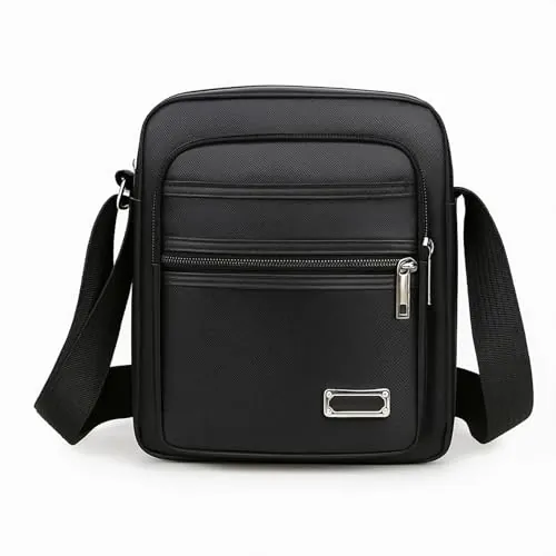 Bolsos cruzados para hombres y mujeres, bolso de hombro de viaje, cartera para teléfono, bolso pequeño casual de mensajero para el trabajo, senderismo, viajes, Negro, Small