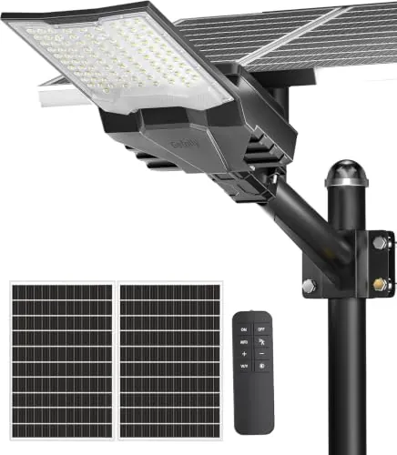 Gefolly SL-10000W Farolas Solares Exteriores, Focos Led Exterior Solares | 6500K Potente Farolas Luces Solares Exterior, IP67 Impermeable Luz Solar Exterior Lampara Solar Jardín Para Garage Patio