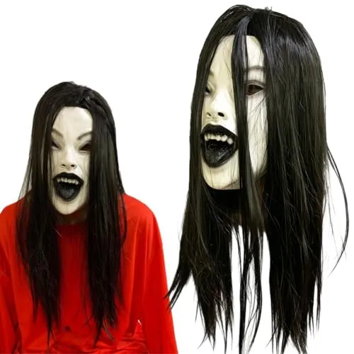MIFKLMV Máscara de Halloween,Máscara de Terror de Halloween,Máscara de fantasma de Halloween,Máscara de Látex Realista con Pelo,para Carnival Halloween Cosplay Grimace Festival Fiesta Show Mascarada