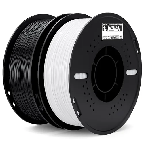 ELEGOO Filamento TPU 95A 1.75mm 2KG Negro y Blanco