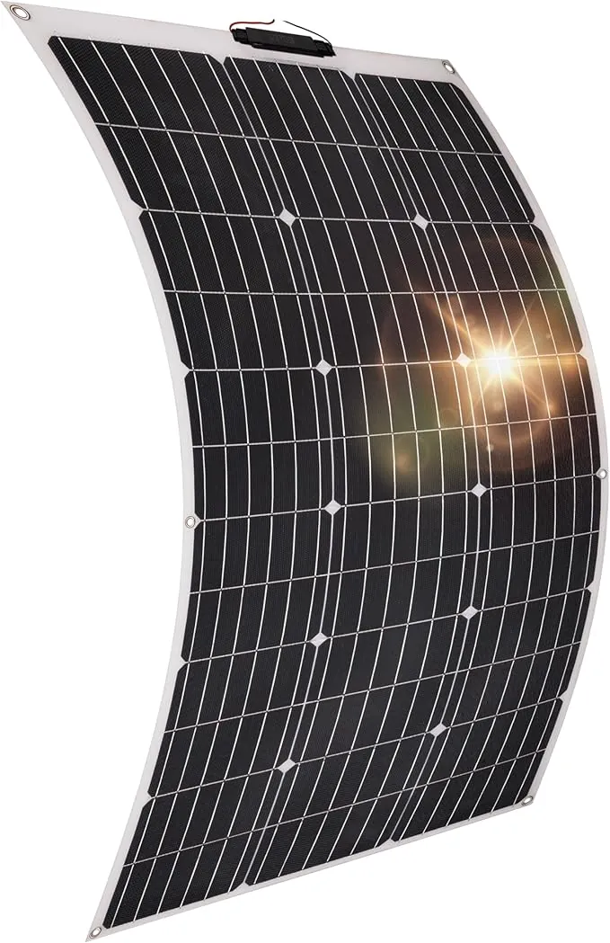 Panel solar flexible de 100W de Technaxx - Fácil instalación e ideal para acampadas, caravanas, barcos, gazebos, balcones, etc. - Panel solar monocristalino TX-208