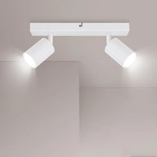 Ketom GU10 Lámpara de Techo con 2 Focos, Focos de Techo Orientables