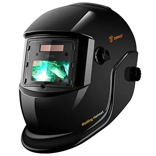 DEKO Careta Soldar de Color Verdadero, Grande Pantalla Grande Casco de Soldador Oscurecimiento Automático Energía Solar, Trabajar Largas Horas, Batería Intercambiable