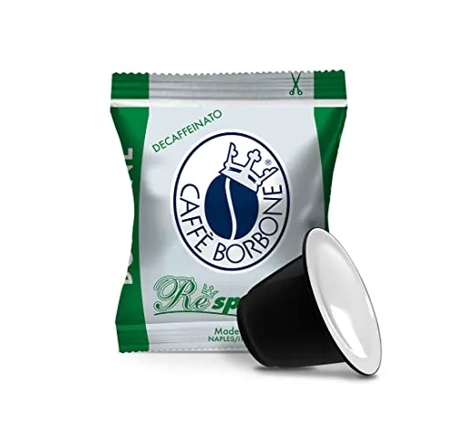 Caffè Borbone Respresso, Mezcla de Café Dek Descafeinada - 100 Cápsulas - Compatibles con Máquinas de Café Nespresso®* para uso doméstico