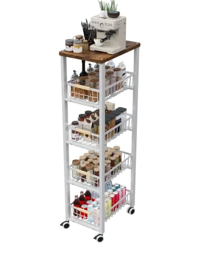 Ornestia Carrito Cocina, Verdulero Cocina con Ruedas, Carrito Organizador