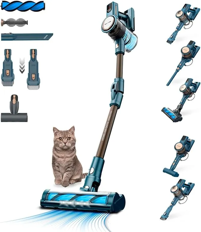 Taurus – Aspiradora Homeland Digital Animal Flex | 415W | 3 velocidades | Sin Cable | Batería 3h | 60min autonomía | Giro 180º | LED óptico | 2 Cepillos