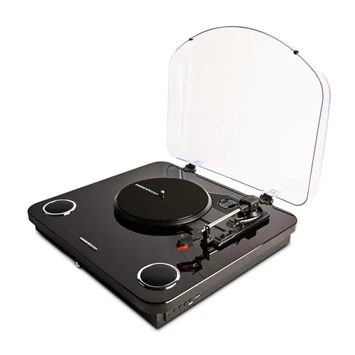 Energy Sistem Blackspin – Tocadiscos (10W, vinilos, RCA, Puerto USB, Bluetooth, Bluetooth out)