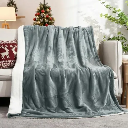 CURECURE Manta Eléctrica Throw de Franela 130x180cm, Gris Claro | 6 Niveles de Calefacción, Apagado Automático de 6 Horas, Protección Sobrecarga, Controlador Desmontable, Lavable a Máquina