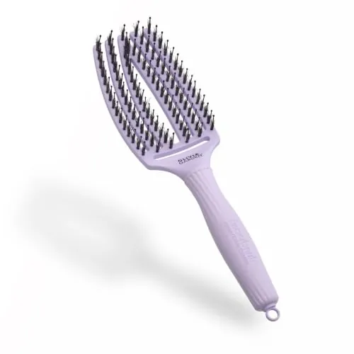 Olivia Garden Fingerbrush Jabalí y Nylon Desenredante, Lavanda, Mediano