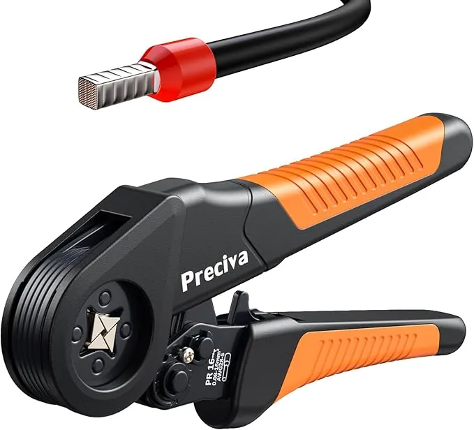Herramienta de crimpado hexagonal, terminales de cable ajustables de 0,08 a 16 mm², herramienta de crimpado eléctrica, kit para electricistas de uso industrial y bricolaje
