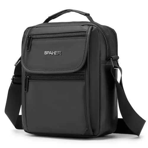 SPAHER Bolso Hombre Bandolera Bolso de Mensajero Casual Bolso de Mano para Hombre Regalo Mariconeras