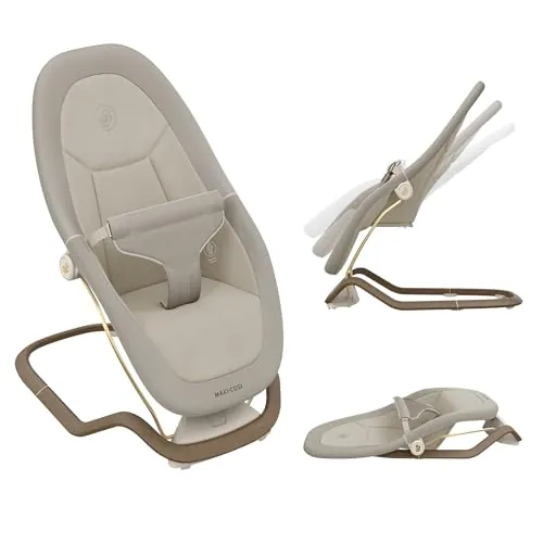 Maxi-Cosi Dove, Hamaca Bebé, 0-3 Años, 0-15 kg, Hamaca Bebé Ligera, Plegable, Portátil, Balanceo Natural,Tejidos Eco Care 100% Reciclados, Elegance Beige
