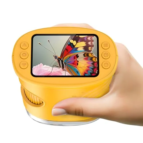 Microscopios 4K para Niños, Mini Microscopio Portátil de Bolsillo 1000X
