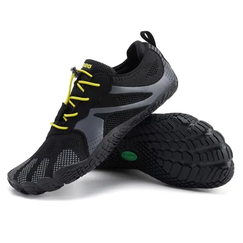 SAGUARO Barefoot Zapatillas de Trail Hombre Mujer Zapatos de Deporte Transpirable Antideslizante Calzado Minimalistas Negro Carbón 45 EU