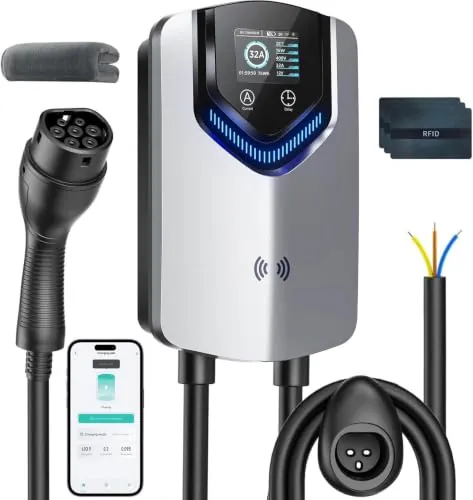 WityCharge Wallbox 7,4 kW Monofásico con App,230V 6-32A,Cable Tipo 2 de 8M