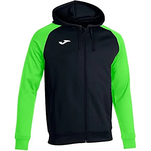 Joma Academy IV Sudadera con Capucha, Hombre, Negro-Verde Fluor, M