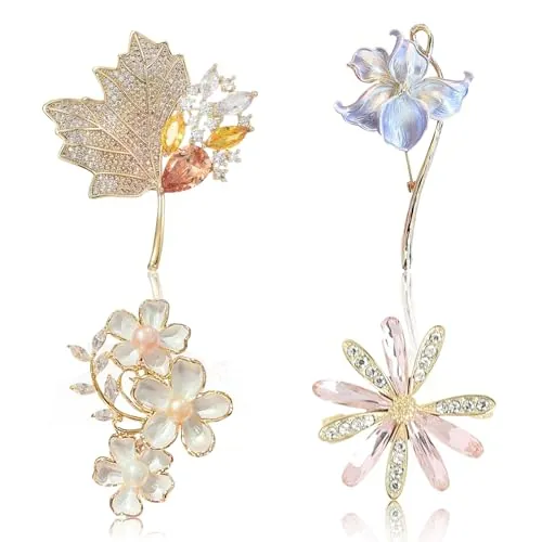 BSITSSS 4 Piezas Broches para Ropa Mujer, Elegantes Broches Ropa, Único Broche Mariposa, Broche de Forma de Flor, Brochesde Flores de Camelia para Mujeres Sombrero Vestido Camisa