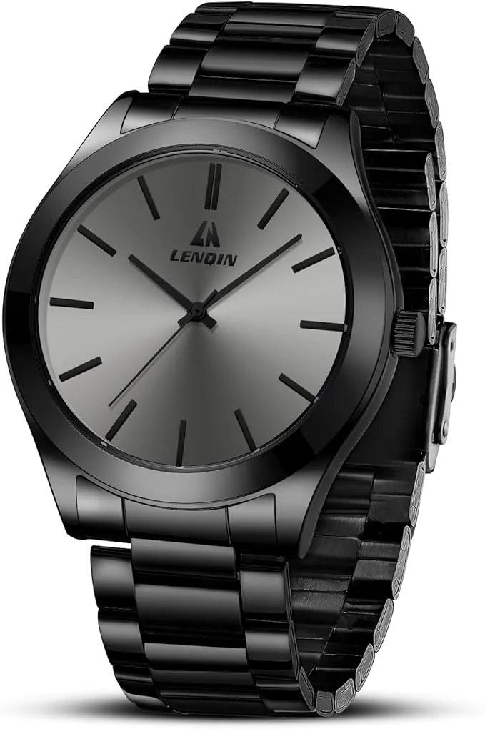 LN LENQIN Reloj Hombre Relojes De Acero Inoxidable para Hombres Relojes De Pulsera Impermeables para Hombres Reloj De Cuarzo Analógico De Diseño De Negocios De Moda