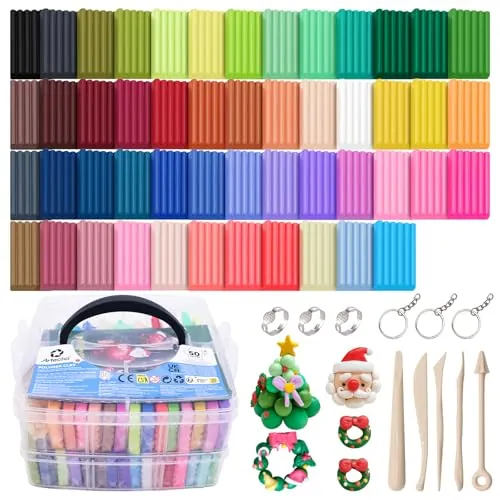 Artecho Set de Arcilla Polimérica de 50 Colores con 5 Herramientas