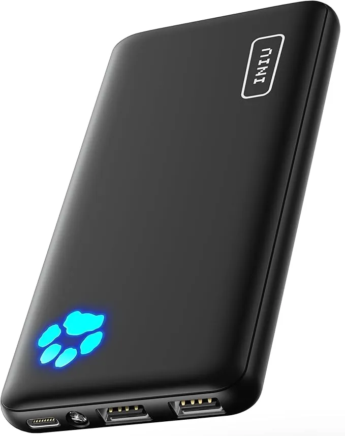 INIU Power Bank, Slimmest Triple 3A de Alta Velocidad 10000mAh Bateria Externa, USB C Bateria Portatil con Linterna para iPhone 17 16 15 14 13 X Pro MAX Samsung S22 S21 S20 iPad Tablet Airpods etc