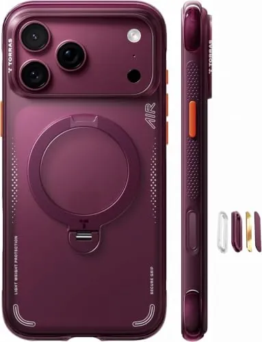 TORRAS Ostand Q3 Air para iPhone 18 Pro MAX, Funda Anticaídas con Airbag