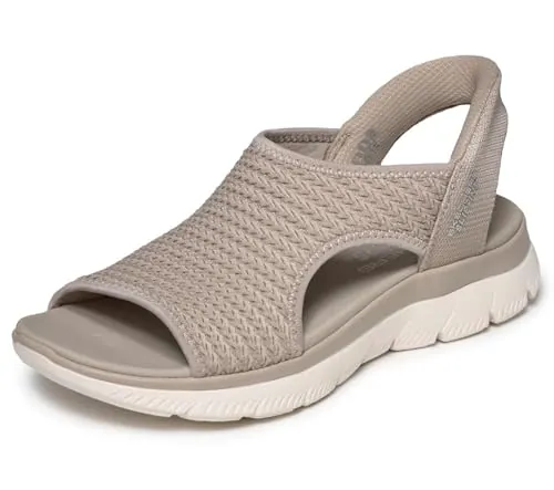 Skechers Mujer Summits Sandal Sweetly Evolved Zapatillas, Taupe Knit, 39 EU
