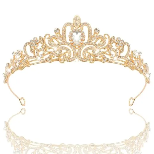 Tiara de Novia de Corona, Corona Princesa, Coronas de Princesas, Corona Reina, Tiara de Boda Utilizada en Concursos de Belleza, Bodas, Fiestas, Tocados