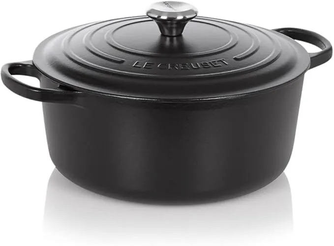Le Creuset Cocotte redonda de hierro fundido, 26 cm, 5, 3 L, Todas Las Fuentes de Calor incluso inducción, Negro Mate, 21177260000430
