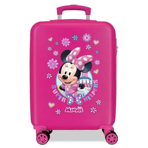 Disney Minnie Super Helpers Maleta de Cabina Rosa 37x55x20 cms Rígida ABS Cierre combinación 37.4L 2,6Kgs 4 Ruedas Dobles Equipaje de Mano