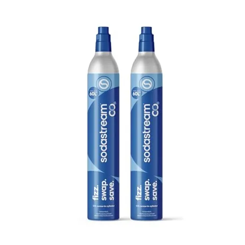 SodaStream – 2x Cilindros de CO₂ de rosca, hasta 120L de agua con gas