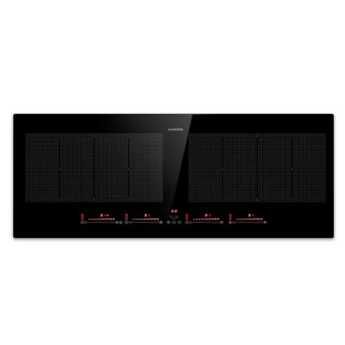 Klarstein Placa Vitroceramica, 4 zonas, Vitro Placa Induccion Bajo Consumo Zona Combinable, Placa Coccion Sobremesa 7200W, Control Táctil, Placas Vitrocerámicas Eléctricas