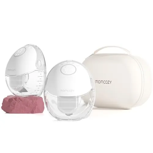 Momcozy Sacaleches Electricos Mano Libres Portátil con 3 Modos y 9 Niveles, Brida DoubleFit Más Ajustado & Discreto, Más Leche y Ajuste Cómodo, 24mm