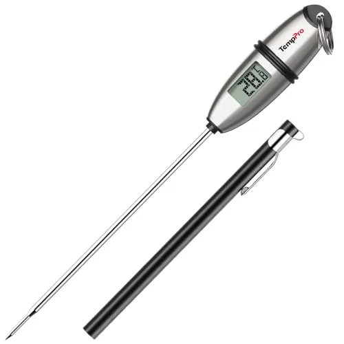TempPro TP02S Termómetro Cocina de Lectura Instantánea en 1-3 Segundos | Termómetros Alimentos Digital con Sonda Larga para Carne Barbacoa Comida Liquidos Aceite Agua (Anteriormente ThermoPro)