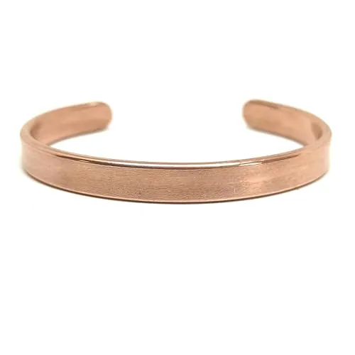 Genérico Pulsera de Cobre Hecha a Mano, 100% Cobre Puro, Joyería para Hombre, Brazalete de 8 mm, Regalo de Septimo Aniversario (17cm - S 1/2)