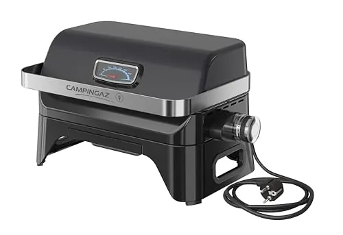 Campingaz Grill de Mesa Attitude2go Electric | Barbacoa eléctrica para Interiores y Exteriores, portátil | 2200 W | Parrilla de Hierro Fundido | para 4 Personas | para balcón y Acampada