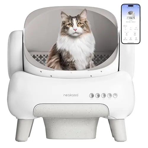 Neakasa M1 Lite Arenero Gatos autolimpiable Abierto, Gran Capacidad con Control App, Doble protección, Segura y fiable, diseño sin olores Ideal para hogares con Varios Gatos y Viajes