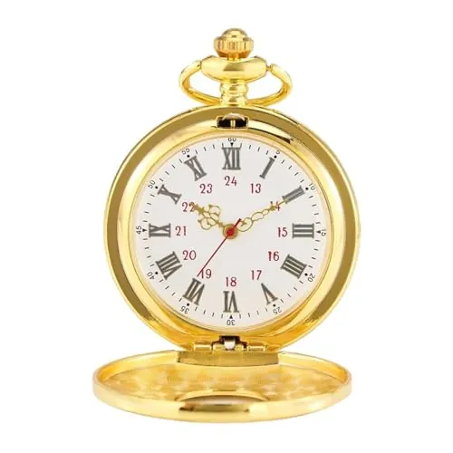 Cerioll Vintage Reloj De Bolsillo, Reloj De Bolsillo De Cuarzo, Relojes De Bolsillo con Cadena, Reloj Bolsillo Hombre, Reloj De Bolsillo Vintage con Cadena, Reloj De Bolsillo Unisex, Oro