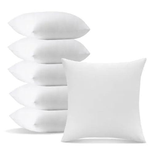 EASY SPEED Relleno de Cojín 45 x 45cm, 6 Unidades, Almohada Fibra Hueca Siliconada 100% Poliéster,para Sofá y Cama, Cojines Hipoalergénica y Transpirable