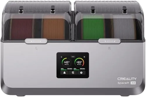 Creality Caja secado de filamentos Space Pi X4, Caja almacenamiento para 4 bobinas de impresora 3D, con doble cámara de calentamiento, PTC 200 W hasta 85 °C, secado rápido, para PLA, PETG, TPU y ABS.