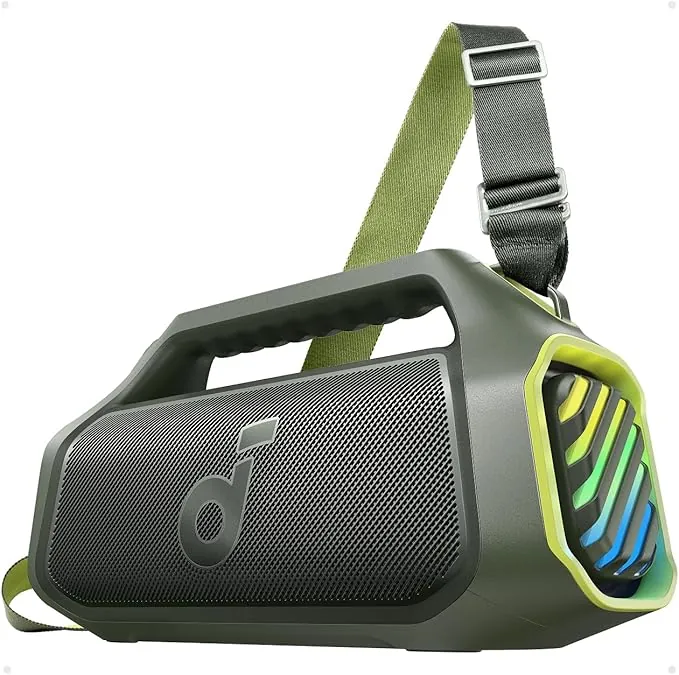 Soundcore Boom 2 Plus Altavoz Bluetooth Potente, 140 W con 2+2 Canales Estéreo, BassUp 2.0, Carga Rápida de 30 W, 20 h de Autonomía, IPX7, Flotante, Luces RGB, USB-C, EQ Personalizado, Bluetooth 5.3
