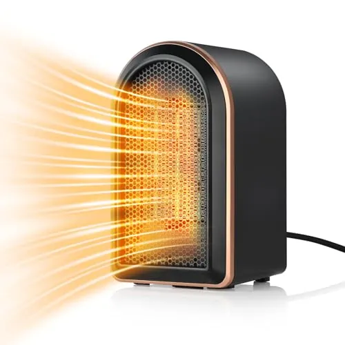 FGHB Calefactor Bajo Consumo 220V 1200W, Calentador Cerámico Silencioso,Protección contra el sobrecalentamiento/Automatic Shut-Off, Calefactor Electrico Para, baño, Oficina, Hogar, Dormitorio