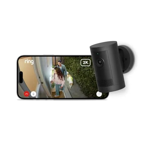 Ring | Cámara exterior Plus solar (Outdoor Camera Plus última generación) | Vídeo 2K de gran angular | Cámara inalámbrica exterior | Prueba gratuita de 30 días del plan de suscripción Ring