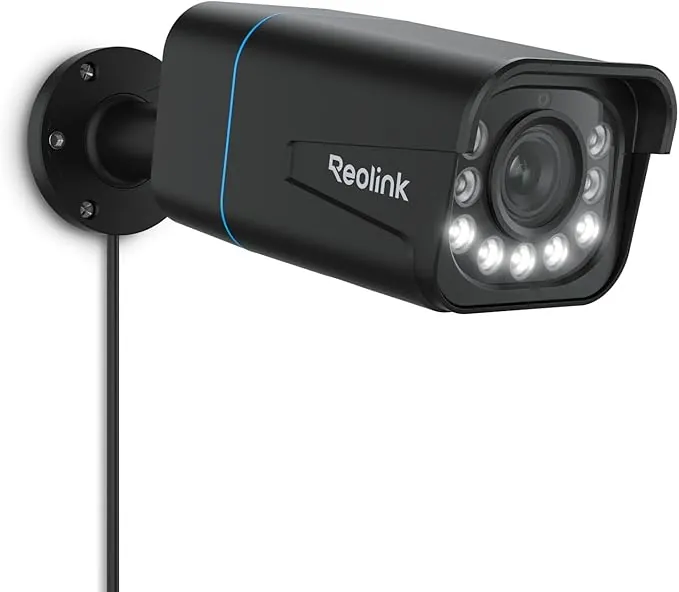 Reolink 4K 8MP Camara Vigilancia PoE con Foco, Detección Persona/Vehículo/Pet, Zoom óptico 5X, Color Visión Nocturna Lapso de Tiempo Audio Bidirectional, Ranura para Tarjetas microSD, RLC-811A Nergo