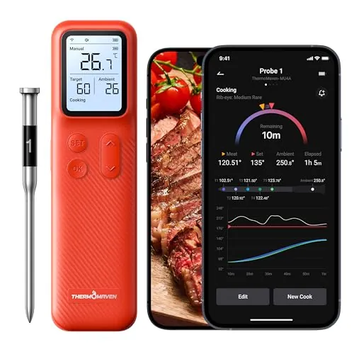 ThermoMaven P1 Termómetro para Carne Inalámbrico con WiFi y Bluetooth 5.3