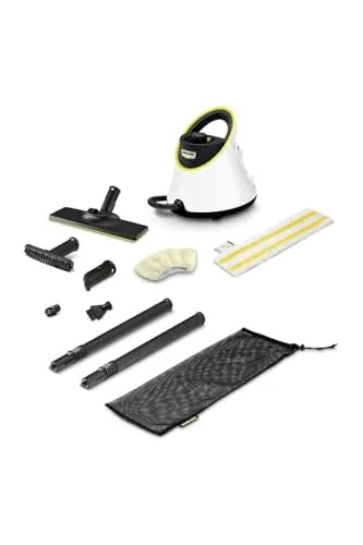 Kärcher Limpiadora de vapor SC 2 Deluxe, rendimiento: aprox. 75m², depósito: 1 l, presión: máx. 3,2 bar, tiempo de calentamiento: 6,5 min., 1500W, incluye kit de limpieza Easyfix y 3 boquillas