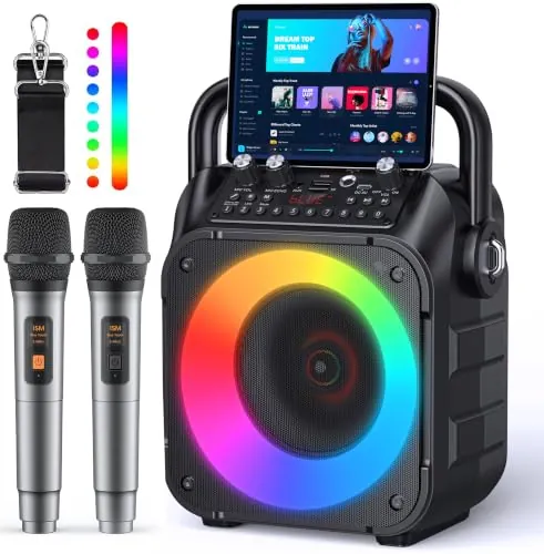 Karaoke, Máquina Karaoke para Adultos con 2 Micrófonos Inalámbricos