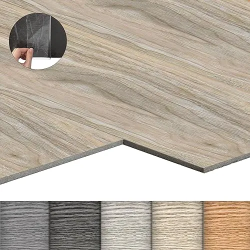 LZQ Revestimiento de suelo de vinilo autoadhesivo con efecto madera, 18 tablones de vinilo de 2,51 m², resistentes al desgaste y al agua, para salón, cocina, roble lavado