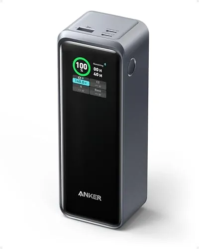 Anker Prime Power Bank Carga Rapida, Cargador Portátil de 27,650 mAh, 250W, y con 3 Puertos, Compatible con iPhone 16/15 Series, Samsung, MacBook, etc.(Base no incluida)